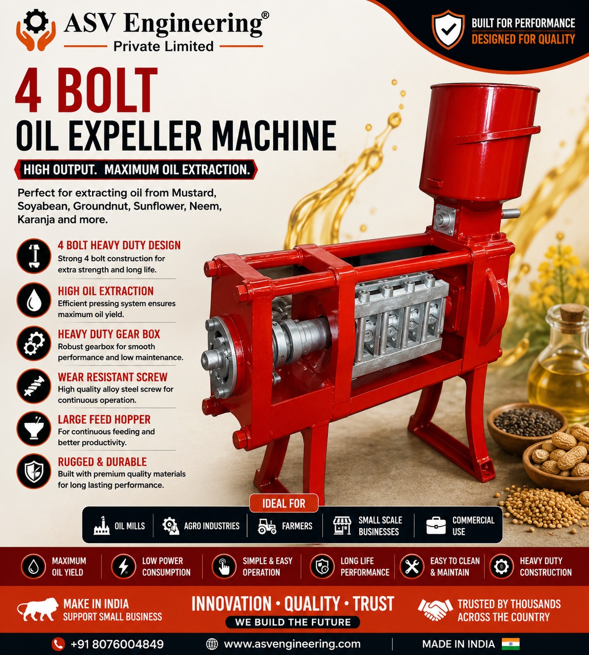4 Bolt Oil Expeller Machine - Industrial Machine, Delhi