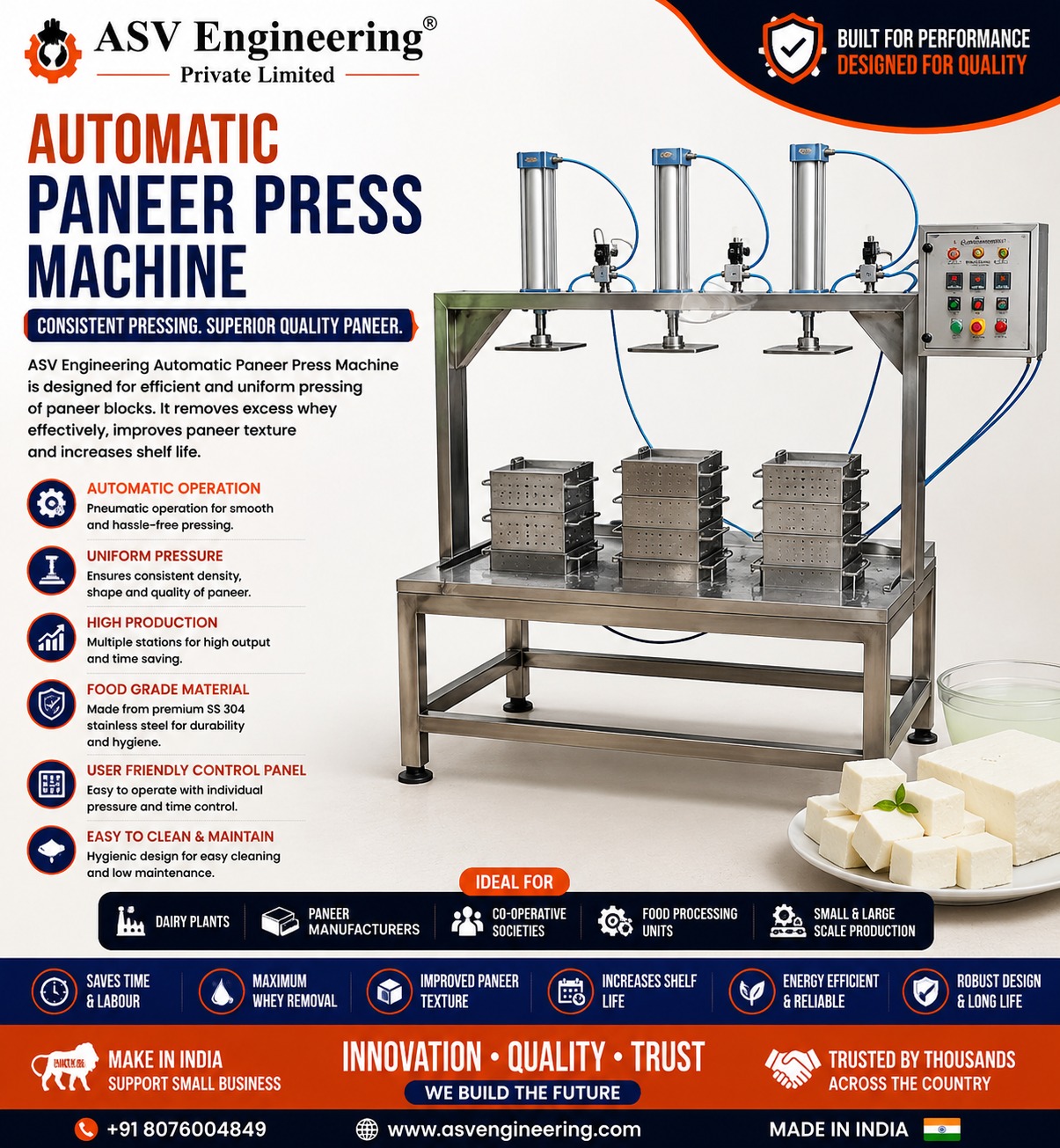 Automatic Paneer Press Machine - Industrial Machine, Delhi