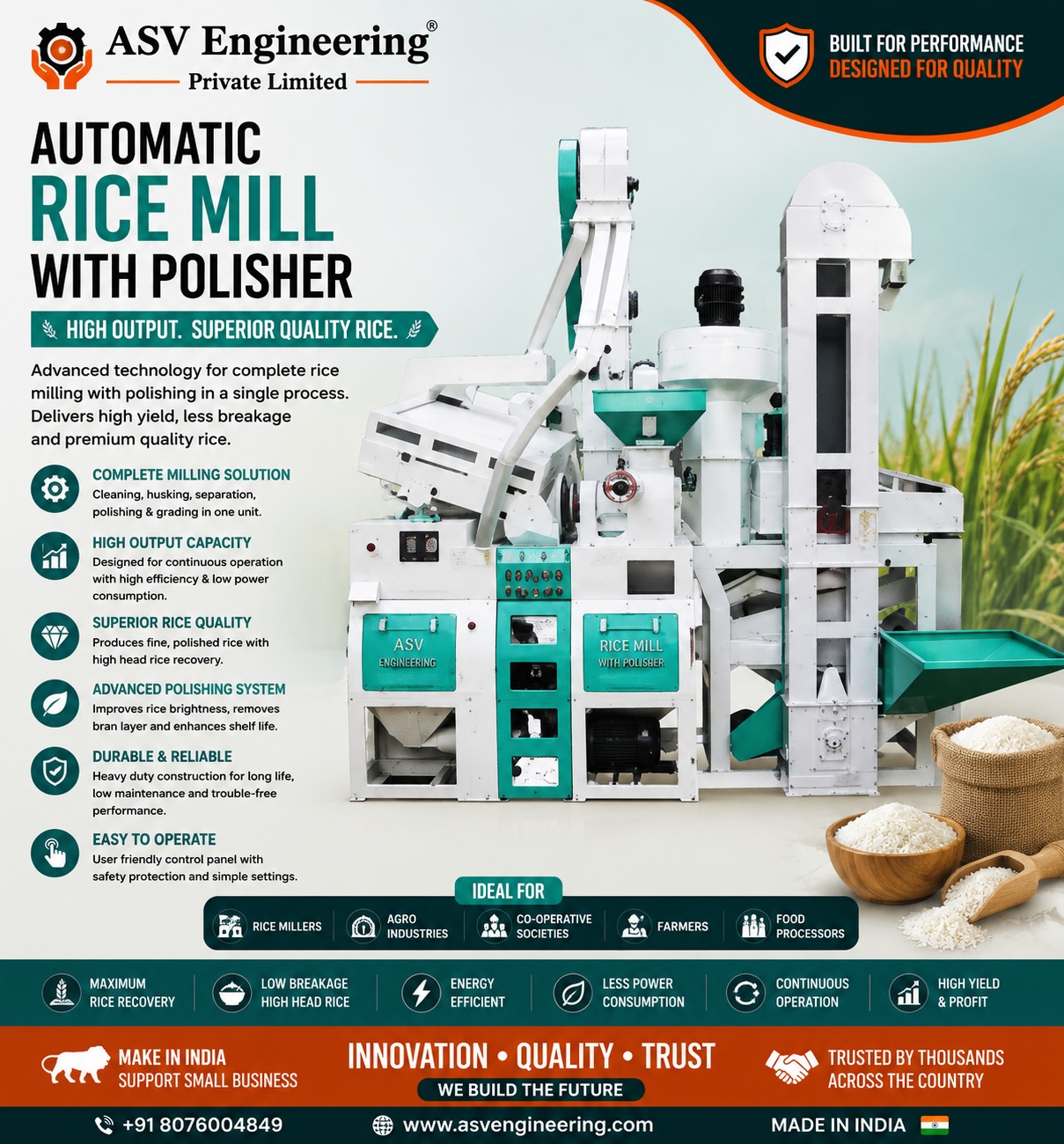 Automatic Rice Mill With Polisher - Industrial Machine, Delhi