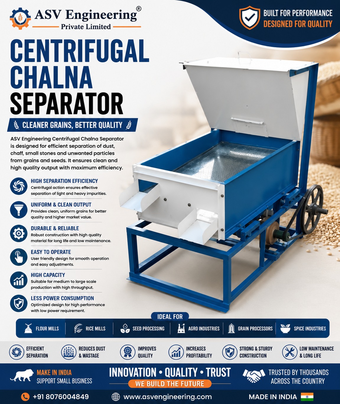 Centrifugal Chalna Separator - Industrial Machine, Delhi