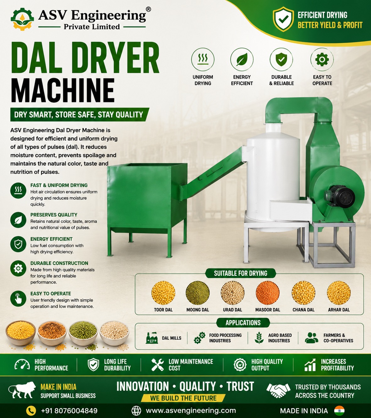 Dal Dryer Machine - Industrial Machine, Delhi