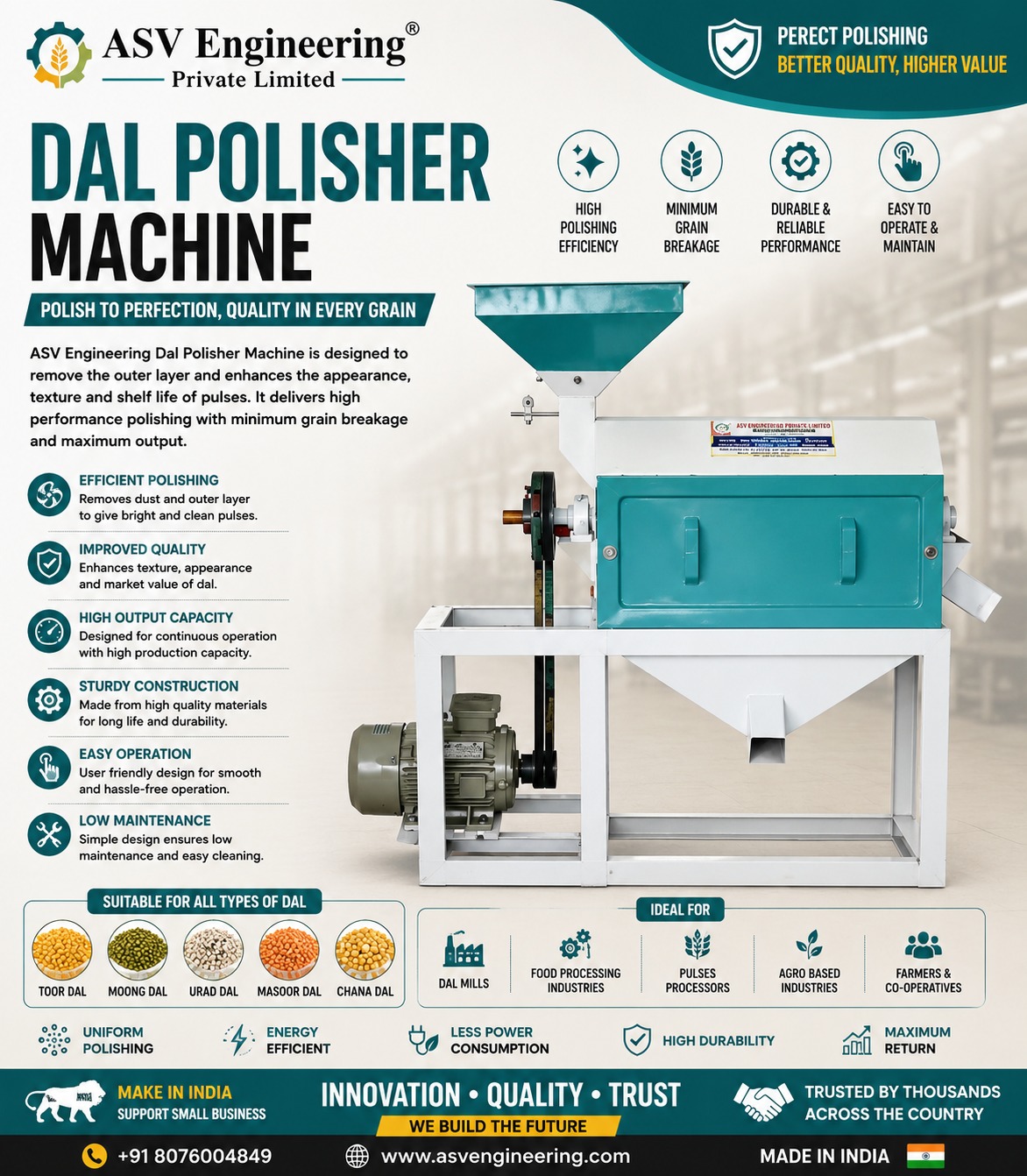 Dal Polisher Machine - Industrial Machine, Delhi