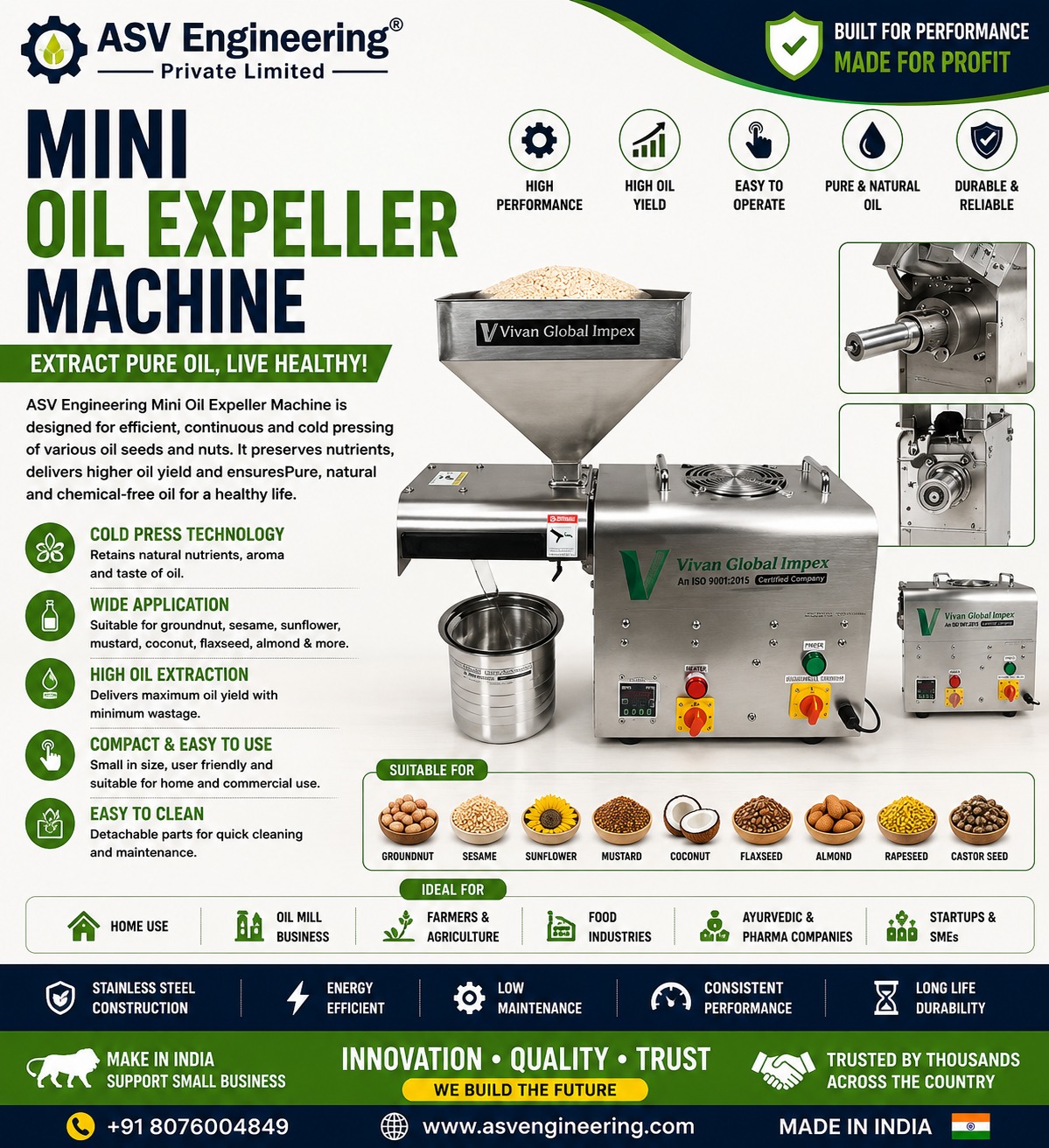 Mini Oil Expeller Machine - Industrial Machine, Delhi