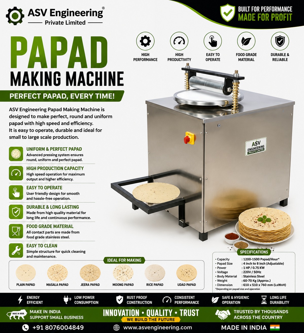 Papad Making Machine - Industrial Machine, Delhi