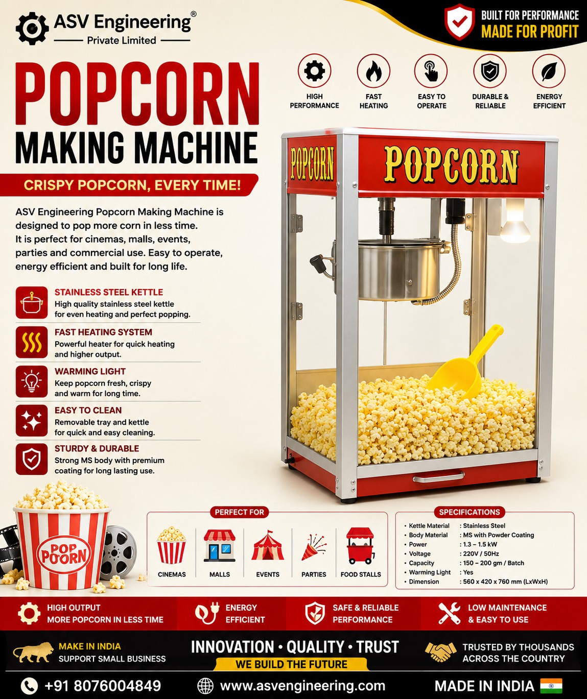 Popcorn Making Machine - Industrial Machine, Delhi