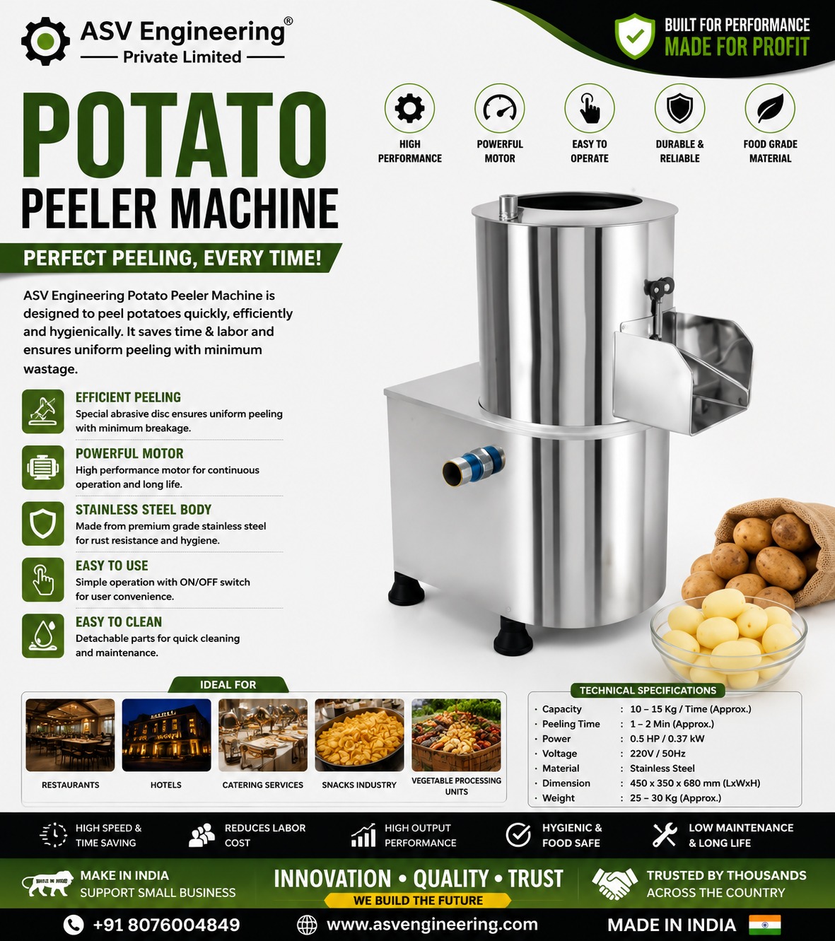 Potato Peeler Machine - Industrial Machine, Delhi