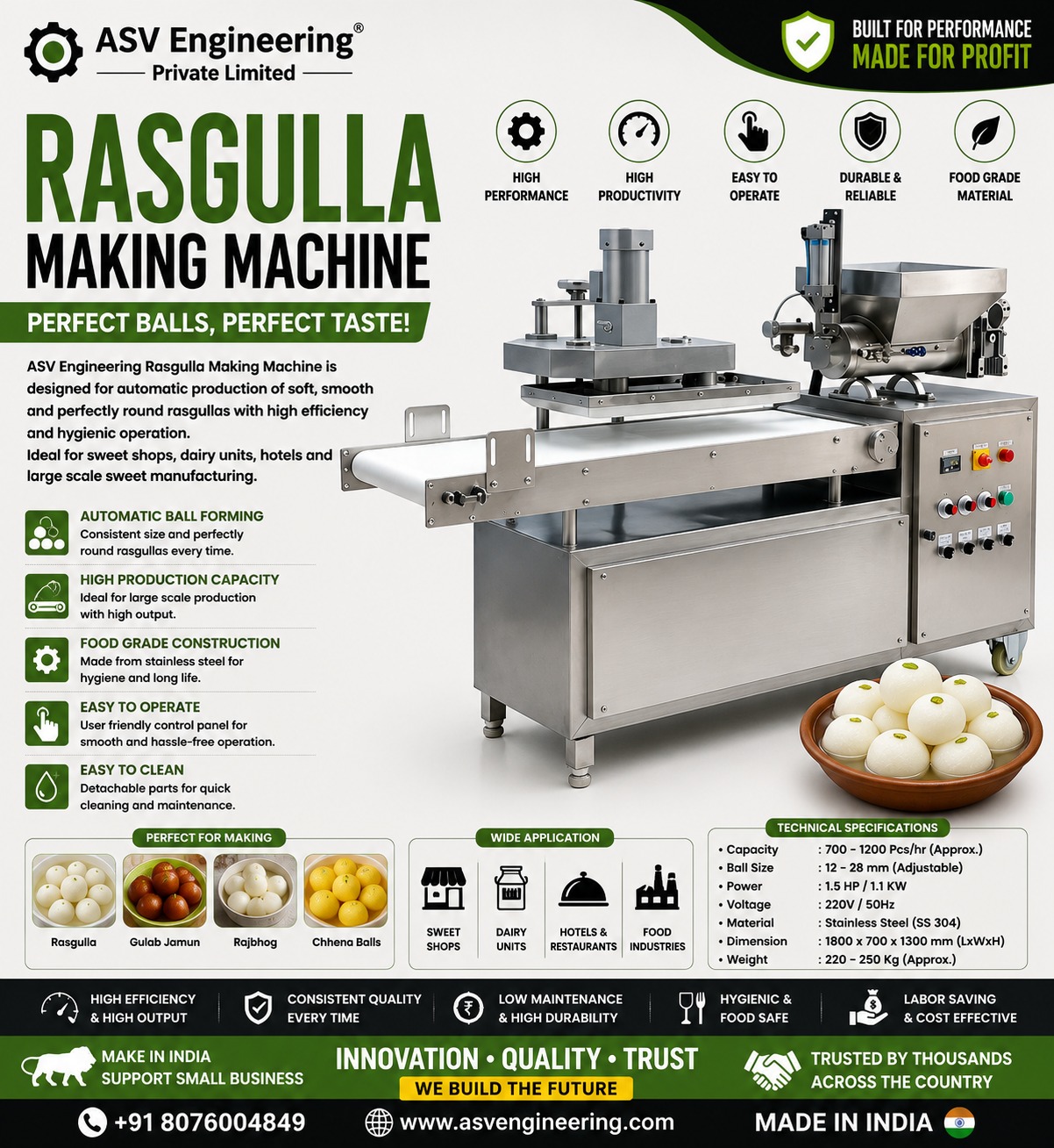 Rasgulla Making Machine - Industrial Machine, Delhi