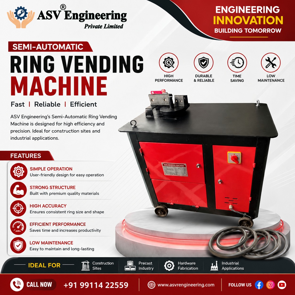 Semi Automatic Ring Vending Machine - Industrial Machine, Delhi